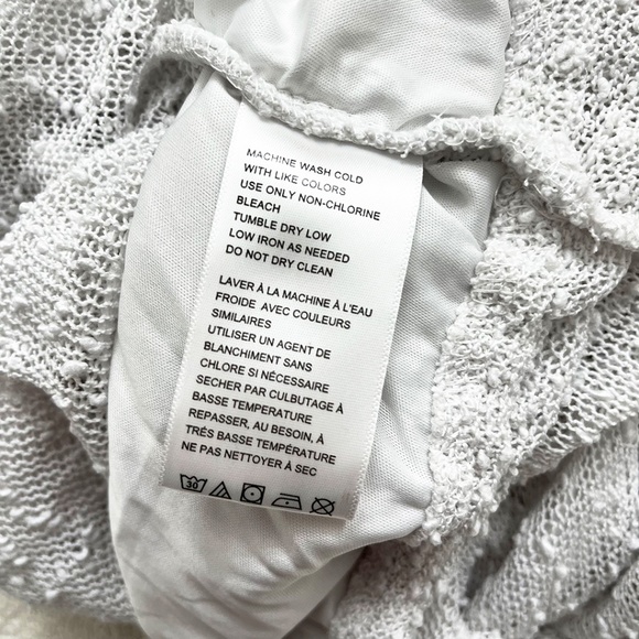 Urban Outfitters Textured Long Sleeve Cropped Blouse White XL - Picture 12 of 14